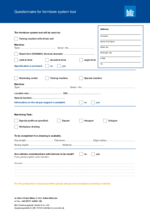 Questioniary for bilz formbore system tool