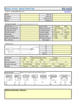 Bilz Special Taps Enquiry Format