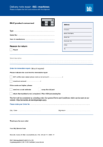 Bilz Delivery Note repair machines